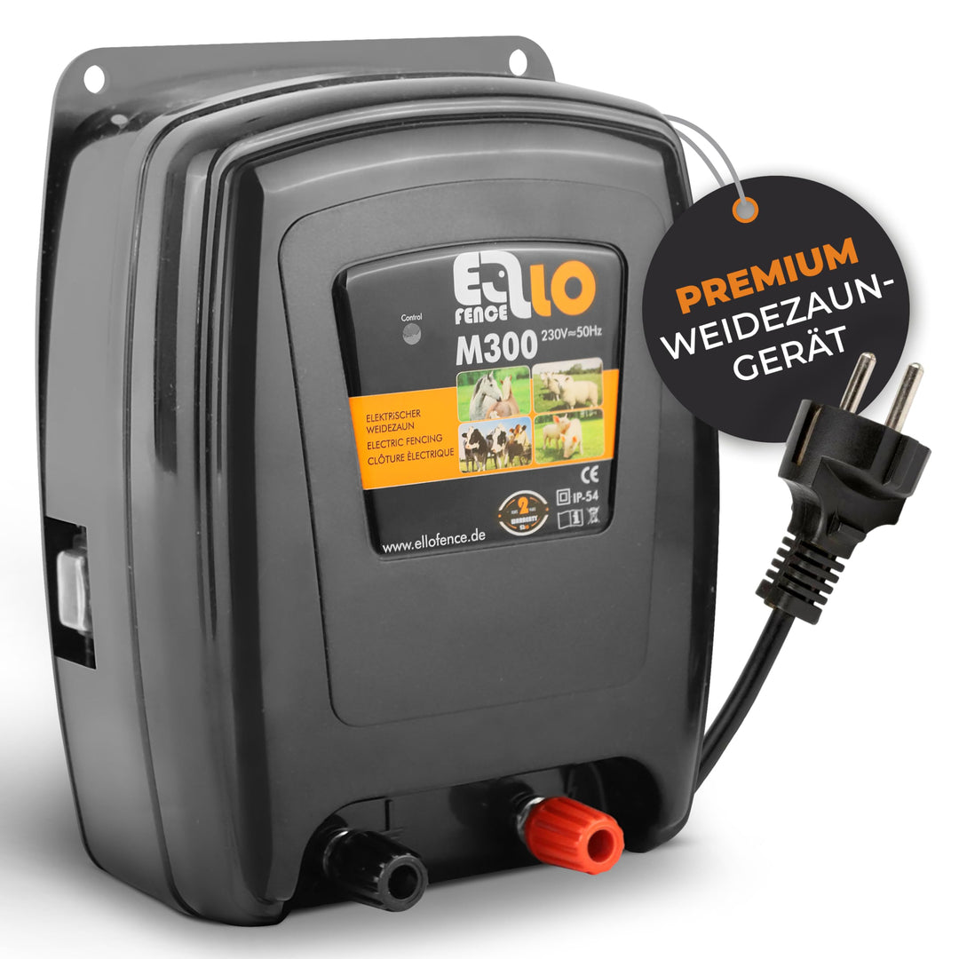 Ellofence Weidezaungerät/Elektrozaungerät M300-3 Joule - Für Rinder, Kühe, Pferde, Schafe, Schweine,