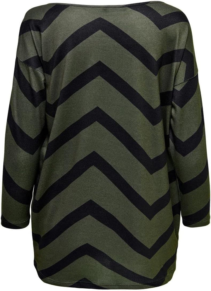 ONLY Female Top ONLELCOS Top | Top XS Deep Depths/Aop:geisha Black Zig Zag, XS Deep Depths/Aop:geish