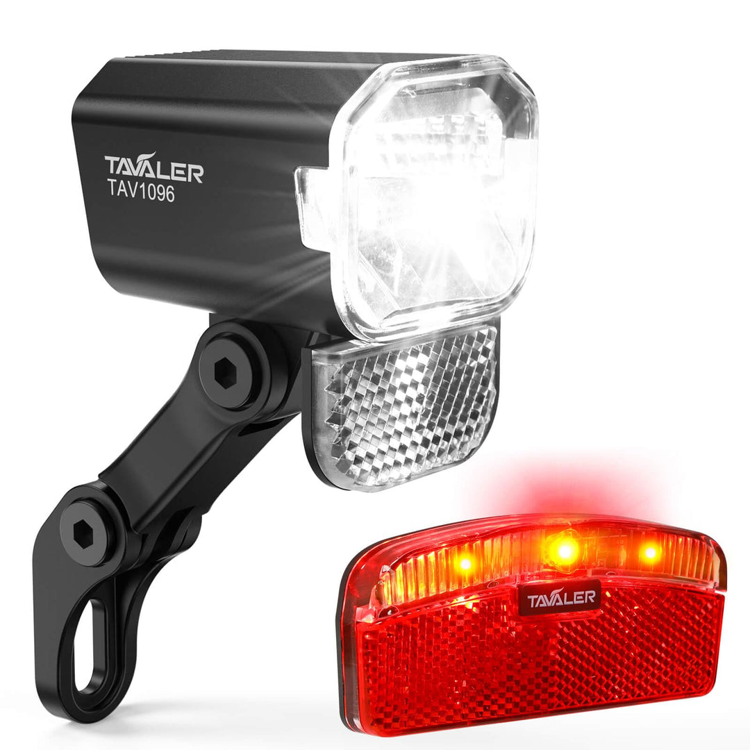 Tavaler E-Bike Licht Vorne 60 LUX | Ebike Lampe mit Reflektor und StVZO Zulassung | LED E-Bike Schei