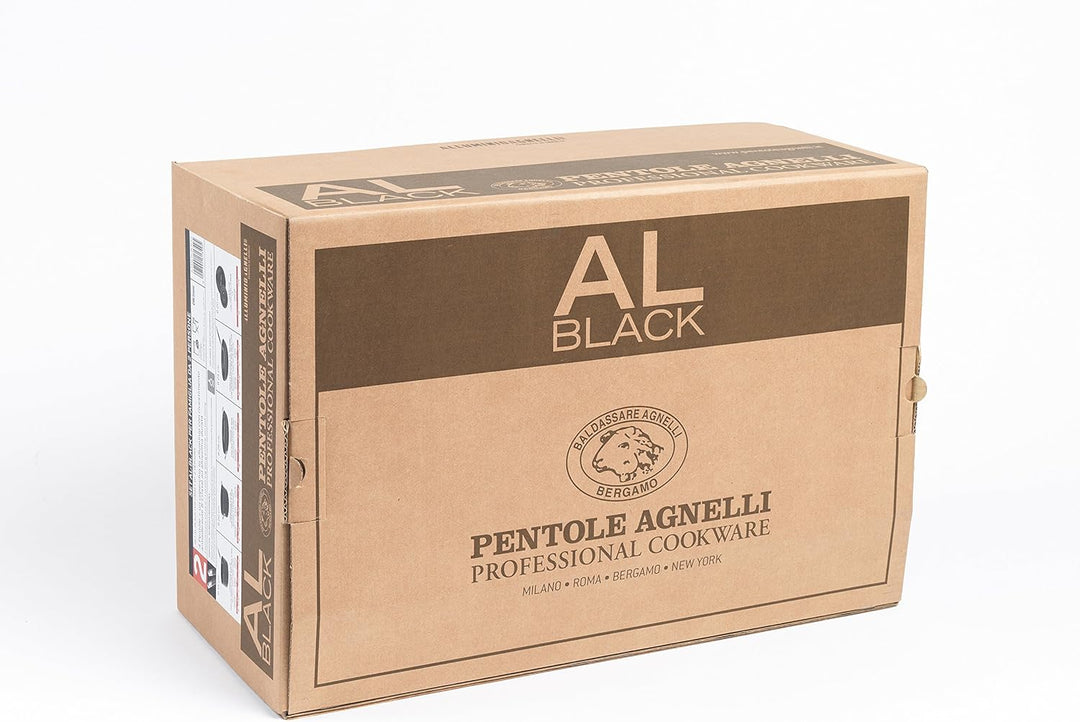 Pentole Agnelli ALSASETALBLACK2 Ganz schwarzes Kochgeschirrset für 2 Personen, 3 mm, 5 Stück, 2 Pers