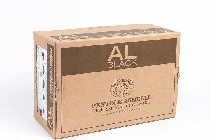 Pentole Agnelli ALSASETALBLACK2 Ganz schwarzes Kochgeschirrset für 2 Personen, 3 mm, 5 Stück, 2 Pers