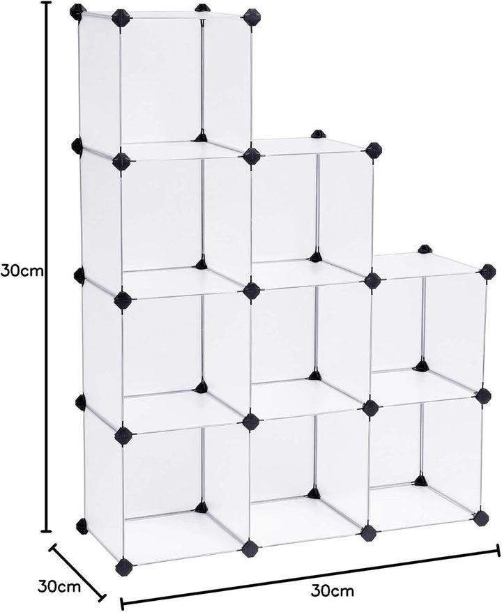 SONGMICS Kunststoffschrank, Kleiderschrank, Badezimmerregal, Schuhregal, Weiss, 93 x 31 x 123 cm, LP