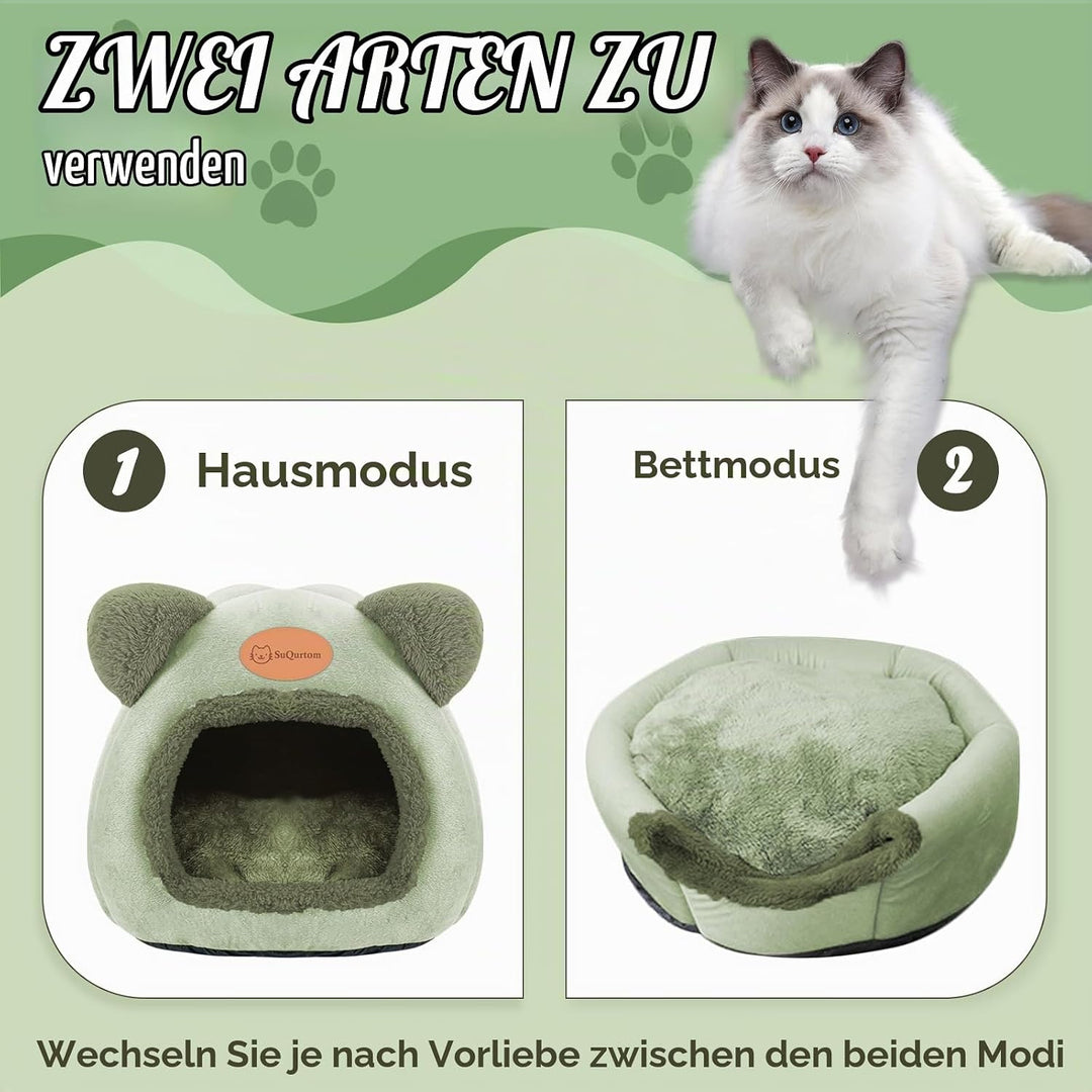 Katzenhöhle Katzenbett Waschbares Katzenhaus Haustierbett Weiches Komfort Zelt Katzenstreu Bett Warm