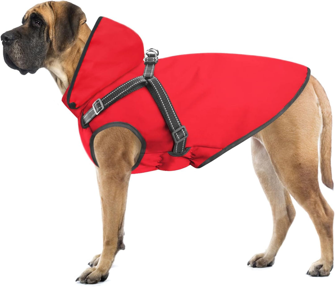Mosucoirl Hunde Regenmantel Wasserdichter Hunde Kapuzenpullover Reflektierender Hunde Regenmantel mi