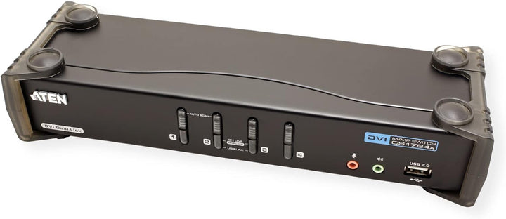 ATEN CubiQ CS1784A 4-Fach KVM Umschalter (DVI, USB 2.0, 2.1 Audio)