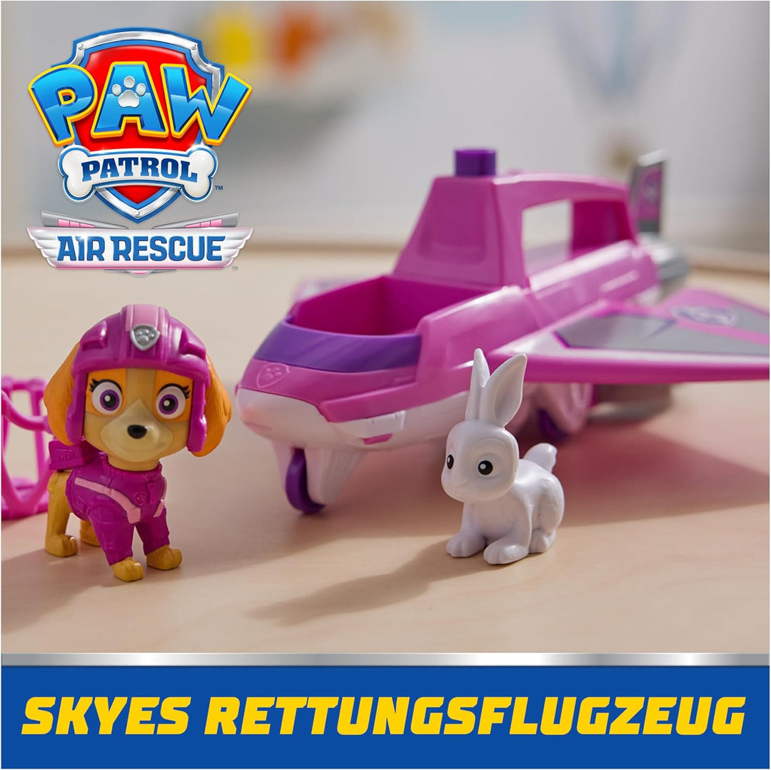 PAW PATROL Air Rescue - Skyes Rettungsflugzeug mit einziehbarer Klaue und Rettungskorb, mit Skye Spi