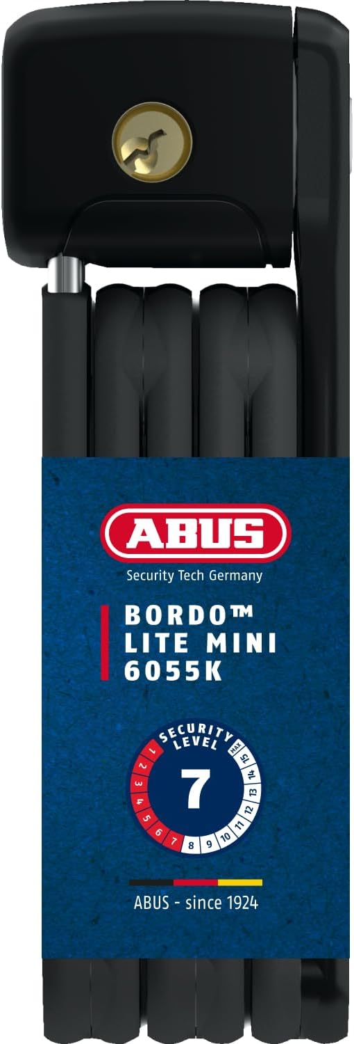 ABUS Faltschloss Bordo Lite 6055K SH mit Halterung - Extra-leichtes Fahrradschloss aus Spezialstahl
