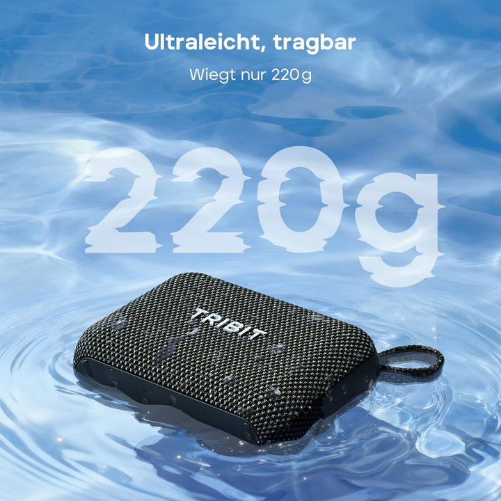 Tribit PocketGo Bluetooth Lautsprecher Klein,20 Std., IP68 Wasserdicht, Bluetooth 6.0, kraftvoller K