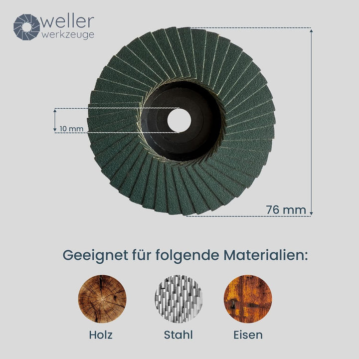 5er Set Fächerscheibe 76x10mm Korn:40/60/80/120/180 passend für Bosch GWS 10,8 10 8 12V 12 76 Zubehö