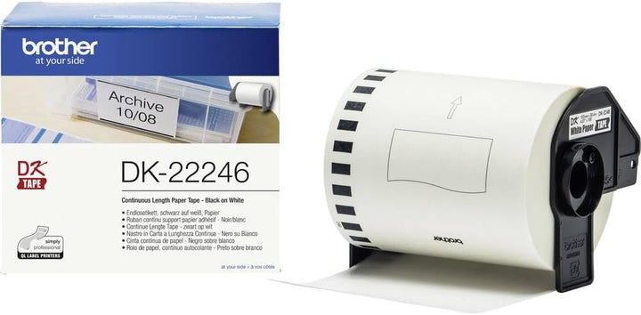Brother DK-22246 selbstklebende Endlosetiketten (103 mm breit, 30,48 m lang, geeignet für QL-1050, Q