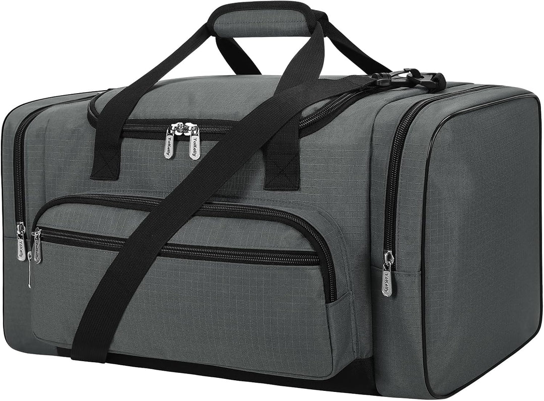 Sporttasche Reisetasche Fitness Tasche mit Schultergurt Wochenendtasche für Damen und Herren (Grau,