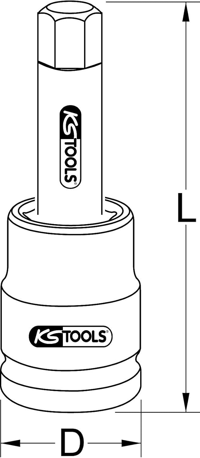 KS Tools 450.0461 3/4" Kraft-Bit-Stecknuss Innensechskant lang, 17mm 17 mm, 17 mm
