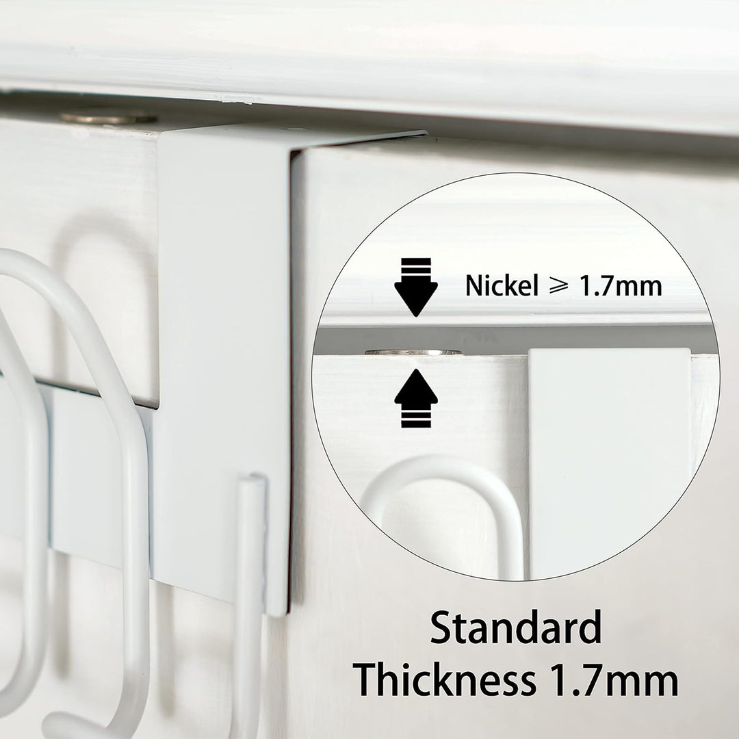 SKOLOO Türgarderobe zum Einhängen - für Türen bis 4,5 cm Dicke, Edelstahl Türhakenleiste mit 9 Haken