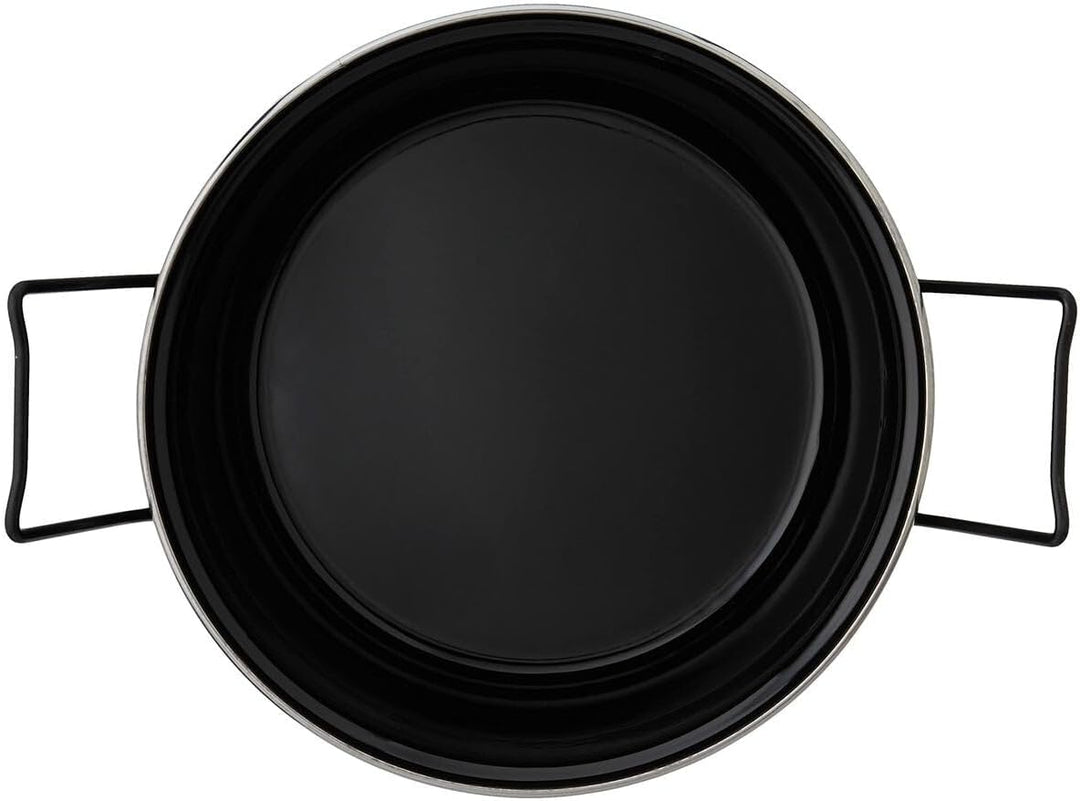 Baumalu - Fritteuse aus emailliertem Stahl Schwarz Abmessungen 28 cm mit Edelstahlkorb - für alle He