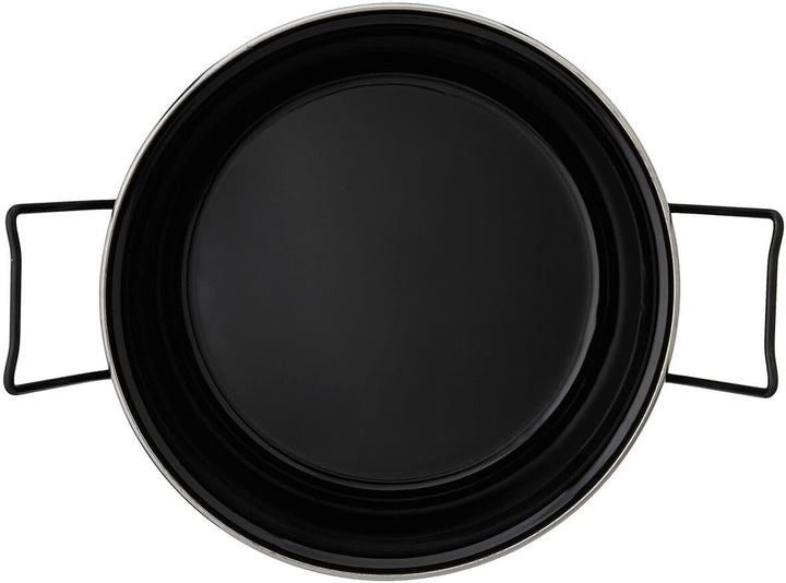 Baumalu - Fritteuse aus emailliertem Stahl Schwarz Abmessungen 28 cm mit Edelstahlkorb - für alle He