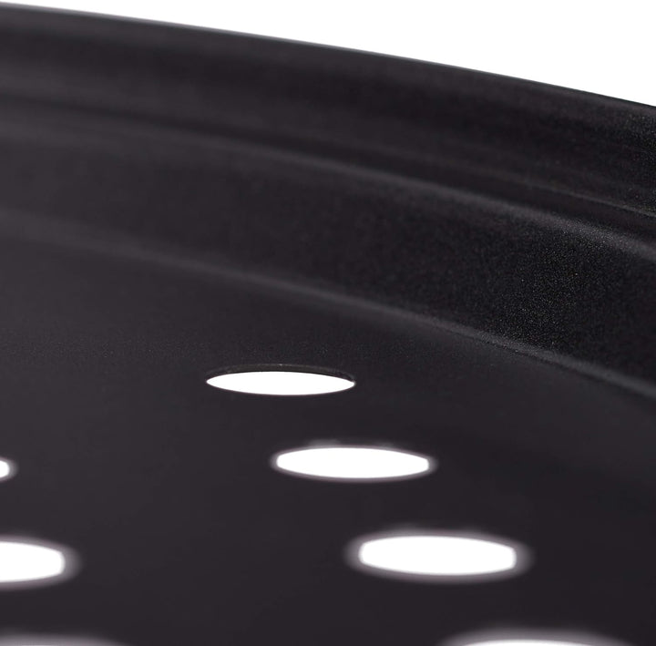 Relaxdays 20 x Pizzablech, rund, gelocht, antihaft, Pizza & Flammkuchen, Lochblech aus Stahl, Knuspe