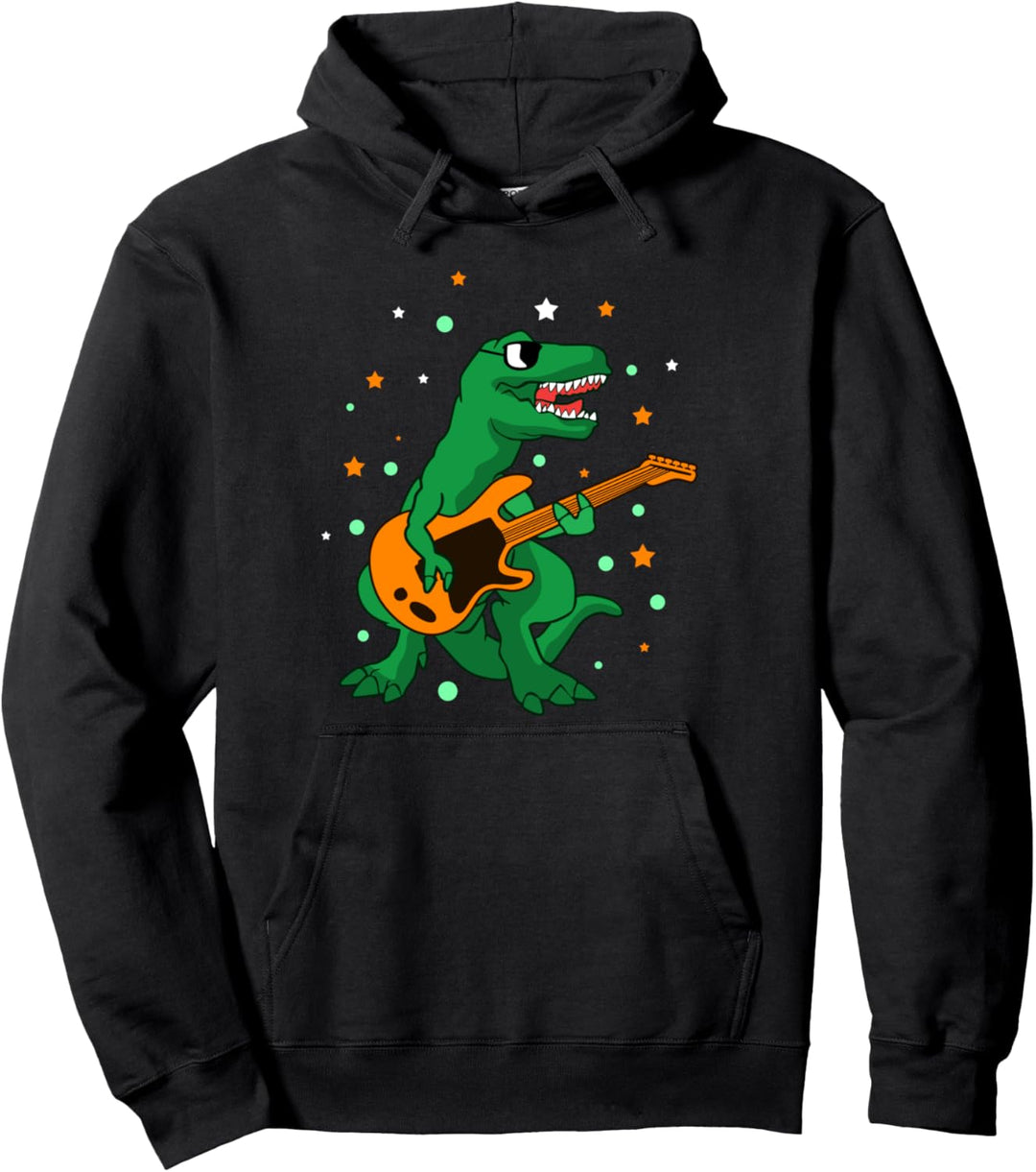 Musik - Rock n Roll - Dinosaurier mit Gitarre Pullover Hoodie