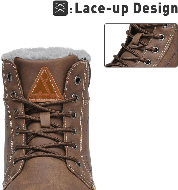Mishansha Unisex Winterschuhe Winterstiefel mit Warm Gefüttert, Gr. 36-48 39 EU Kaffee Braun, 39 EU