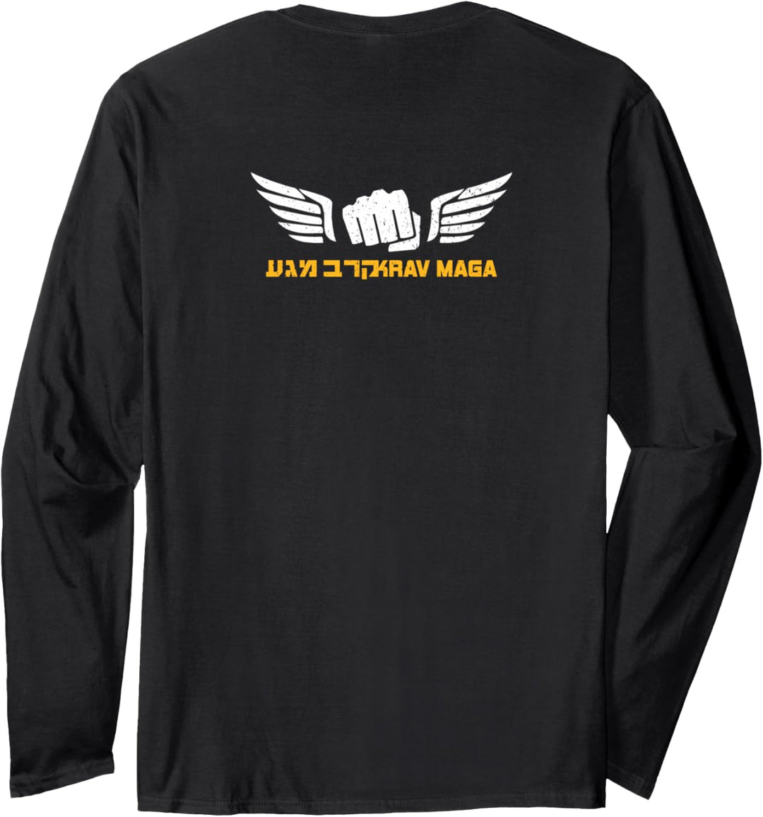 KRAV MAGA Shirt Israeli Combat System IDF Front Back Langarmshirt