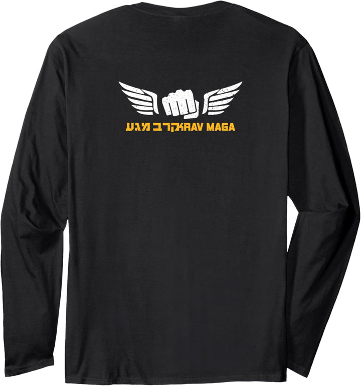 KRAV MAGA Shirt Israeli Combat System IDF Front Back Langarmshirt