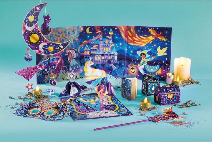Janod - Multi-Aktivitäten-Set - Magic School - 11 Projekte - Hexenthema - DIY-Kinderbastelset - Gesc