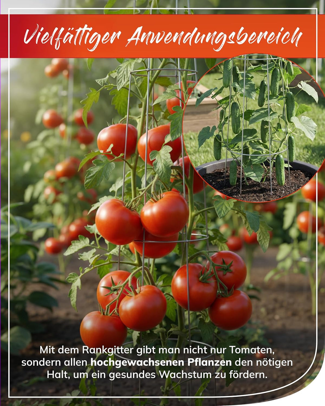bellissa - Tomaten Rankhilfe 175cm (2 Stück) – Spirale aus Metall verzinkt – Wetterfestes Rankgitter