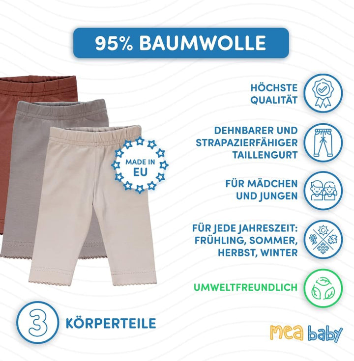 Unisex Baby Hose aus 100% Baumwolle im 5er Pack/Pumphose. Babyhose für Jungen Baby Hose für Mädchen,