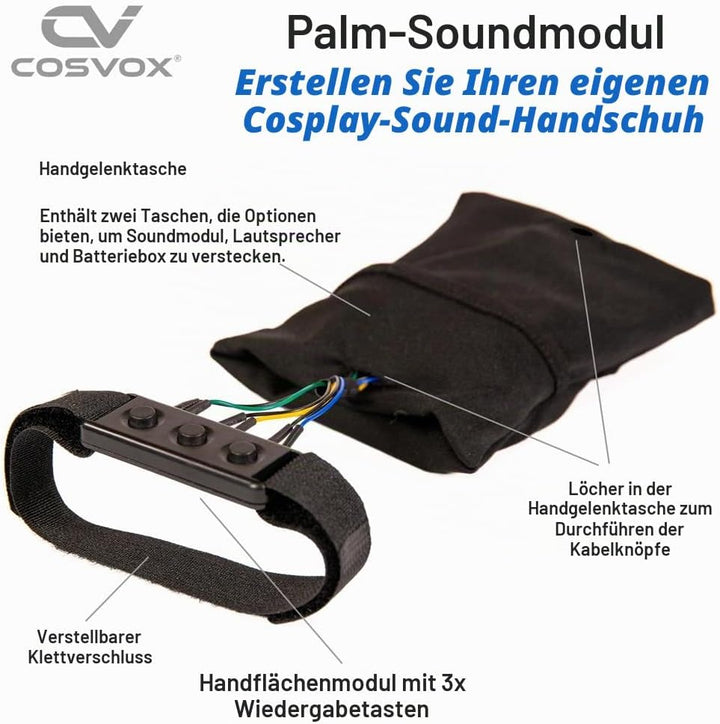 Cosplay Soundeffekte Handschuh Palm Modul. Kreieren Sie Ihren eigenen DIY-Klanghandschuh. 8 MB Speic