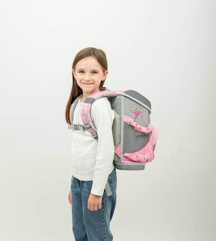 Belmil ergonomischer Schulranzen Set 4 -teilig für Mädchen 1, 2 Klasse Grundschule/Super Leicht 800-