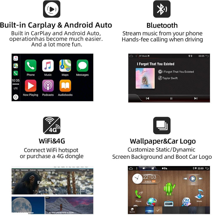 JOYX Android 10 Autoradio Passt für Ford C-Max/Focus/Galaxy/Mondeo - 【2G+32G】- Rückfahrkamera KOSTEN