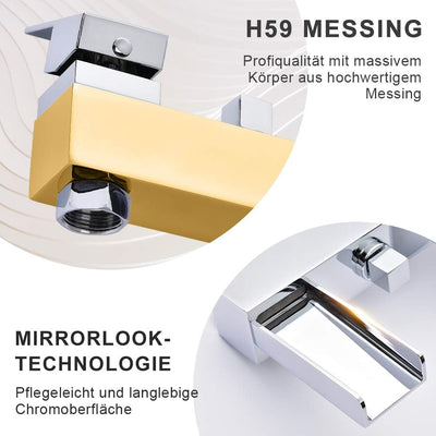 Wasserrhythm 2 Verbraucher Wannenarmatur Einhebel-Wannenmischer Armatur Wasserhahn Duscharmatur mit