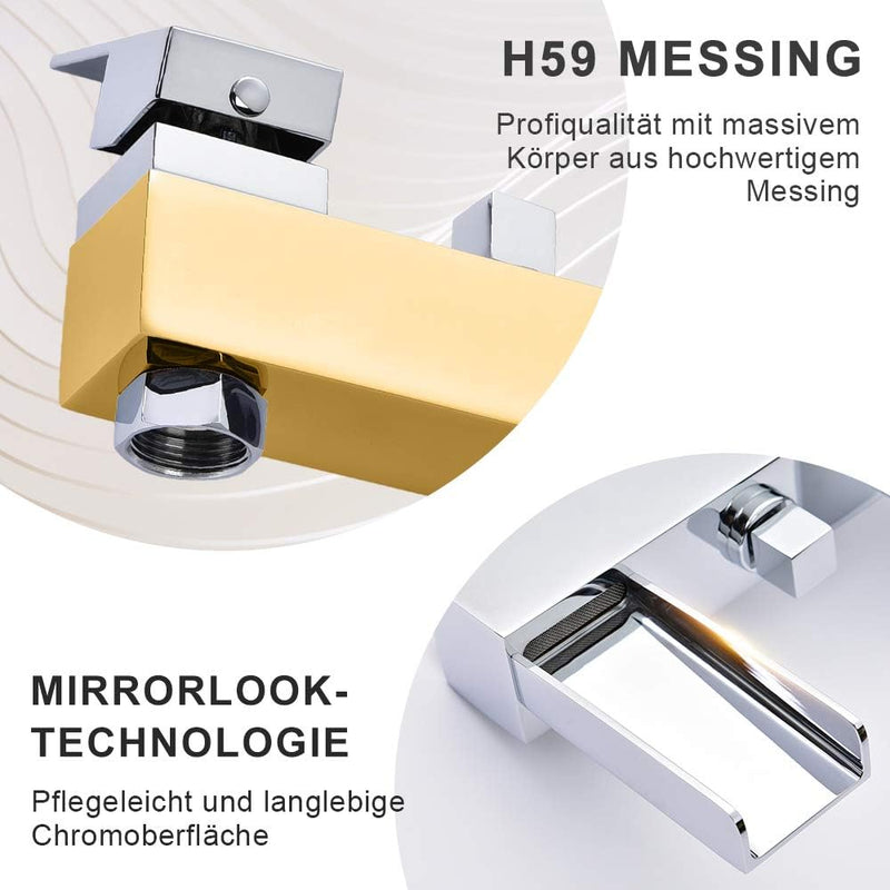 Wasserrhythm 2 Verbraucher Wannenarmatur Einhebel-Wannenmischer Armatur Wasserhahn Duscharmatur mit