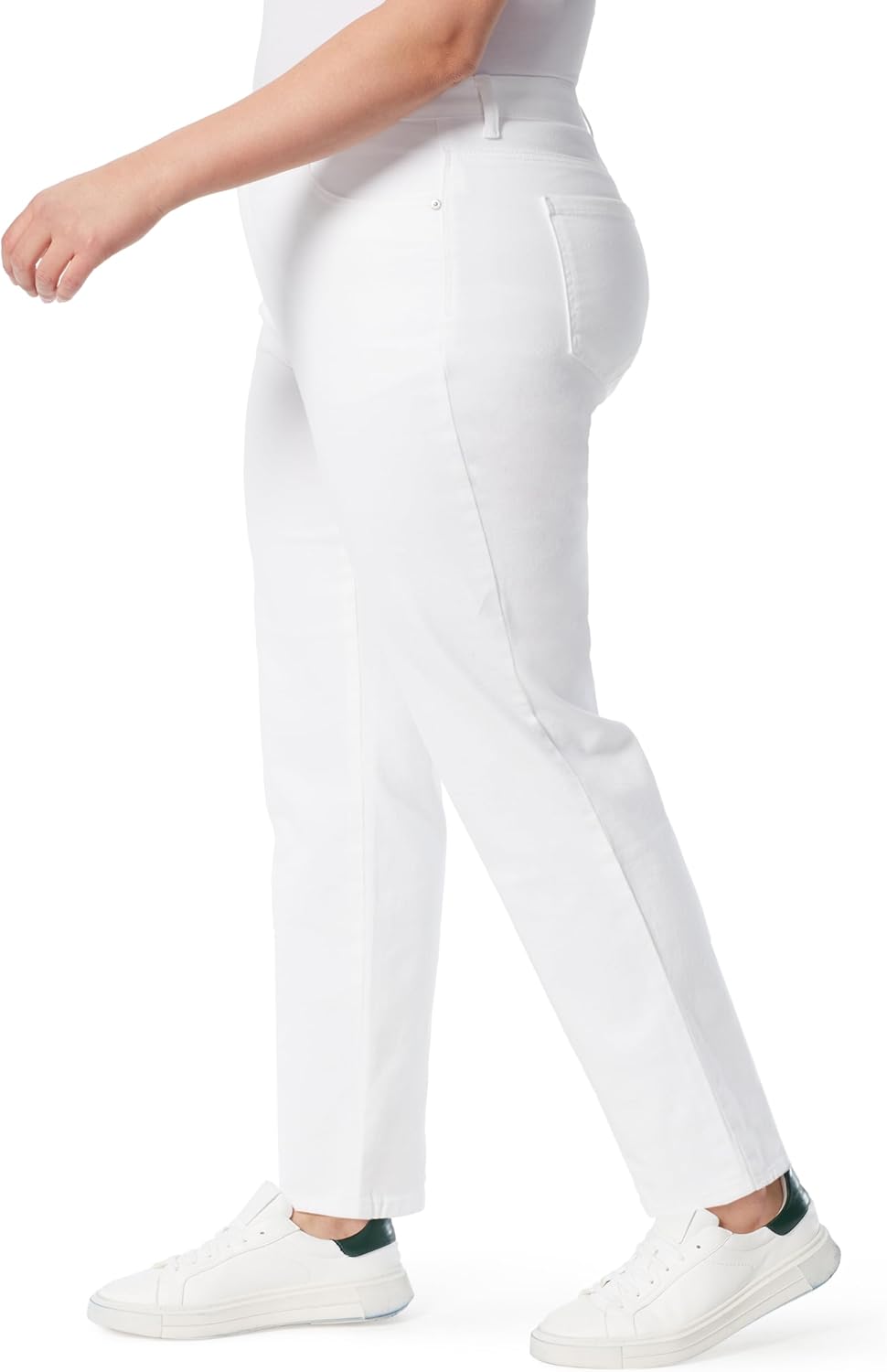 Gloria Vanderbilt Damen Amanda Classic High Rise Tapered Jeans 26 Plus Regular Weiss, 26 Plus Regula