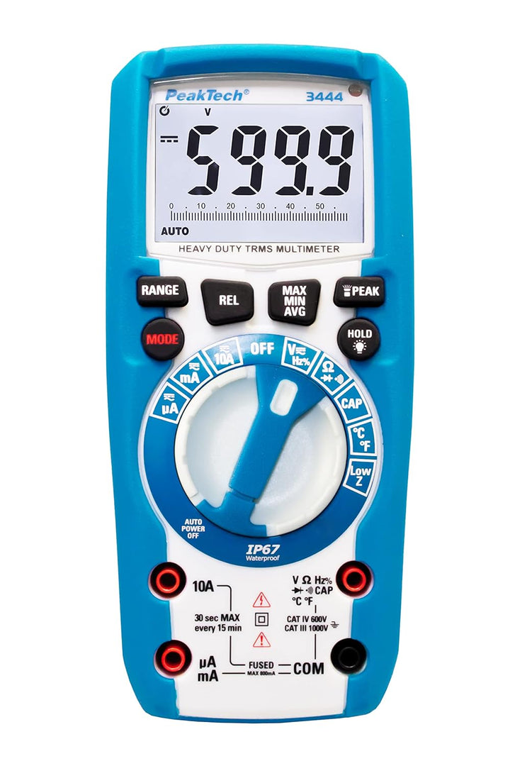 PeakTech 3444 – True RMS Digital Multimeter & Peak Tech P 8200 – Messzubehör Set für Digital Multime