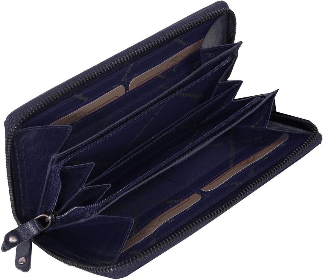 The Chesterfield Brand Leder Portemonnaie Navy Bridget RFID Safe