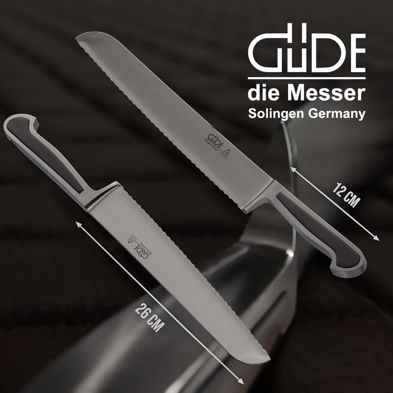 GÜDE Solingen - Brotmesser geschmiedet, 26 cm, Grenadill, DELTA, Handmade Germany, Braun