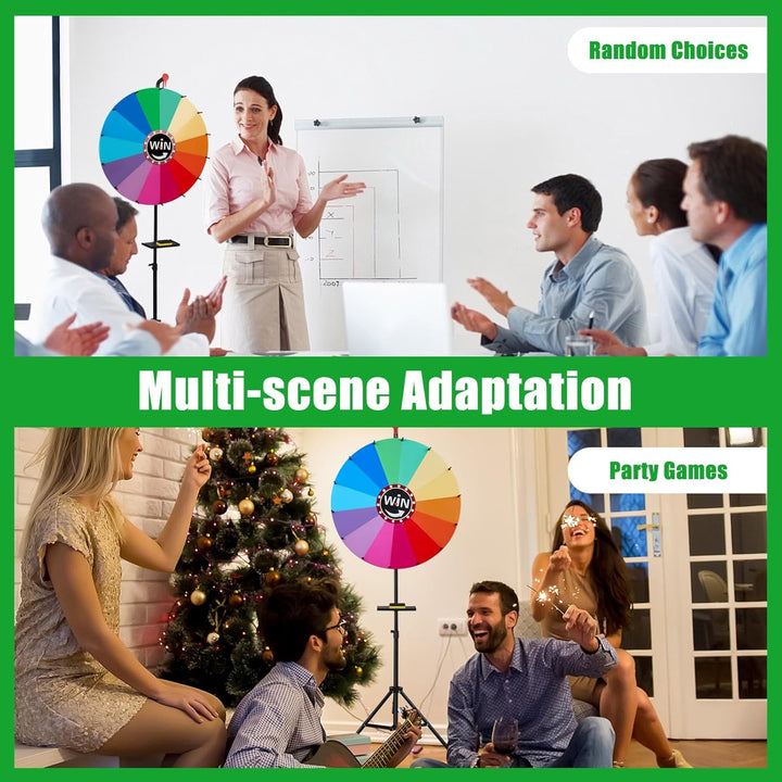 61CM Glücksrad zum Drehen |14 Farben | Höhenverstellbar 1-1.6m| Glücksrad Drehrad Spielzeug mit Stif