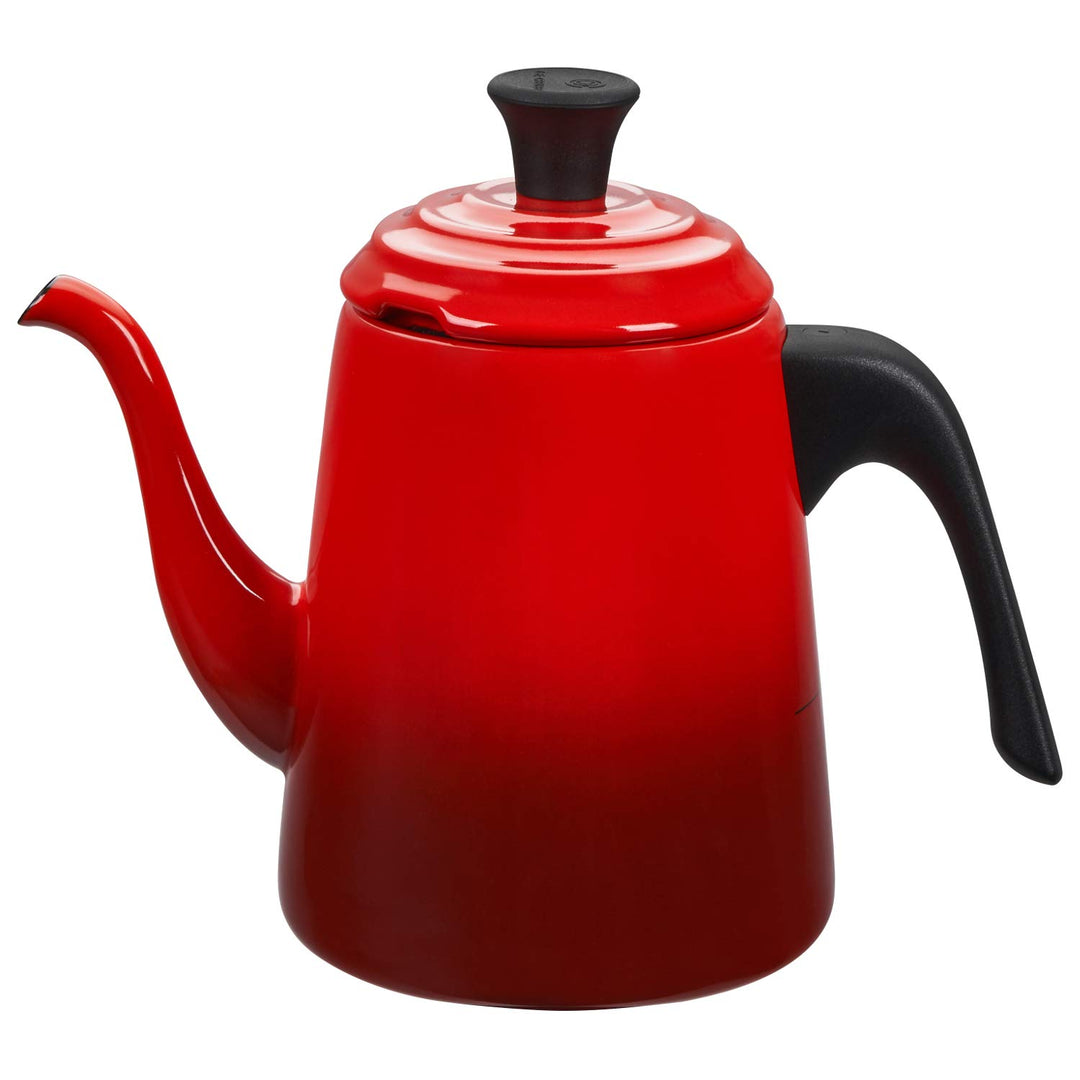 Le Creuset Drip Wasserkessel, Emaillierter Karbonstahl, 0,7 L, Kirschrot, 40110020600000, Kirschrot