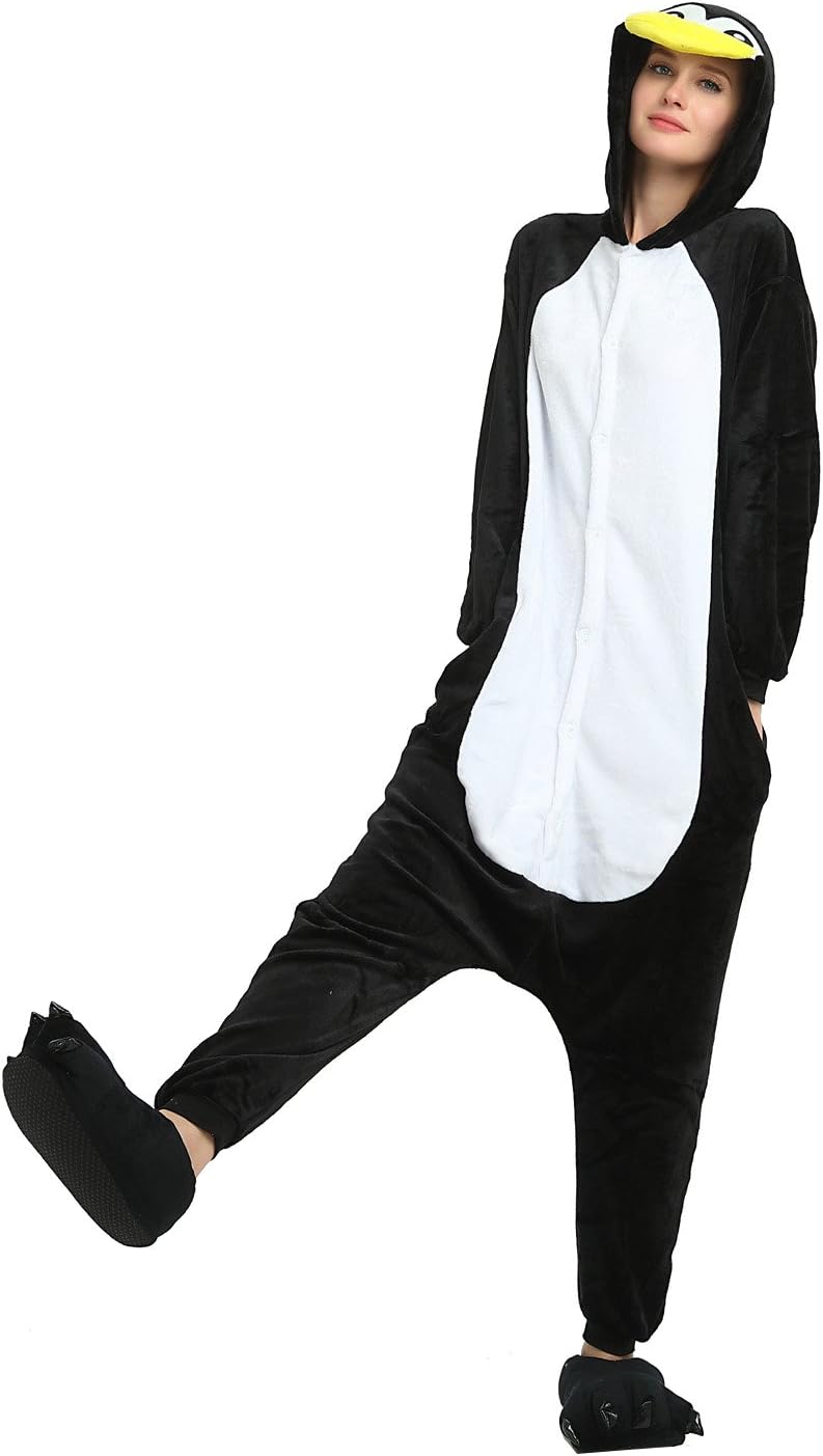 Tierkostüme Tier-Einteiler für Erwachsene, Halloween, Cosplay, Kostüm, mit Kapuze, Loungewear S Ping