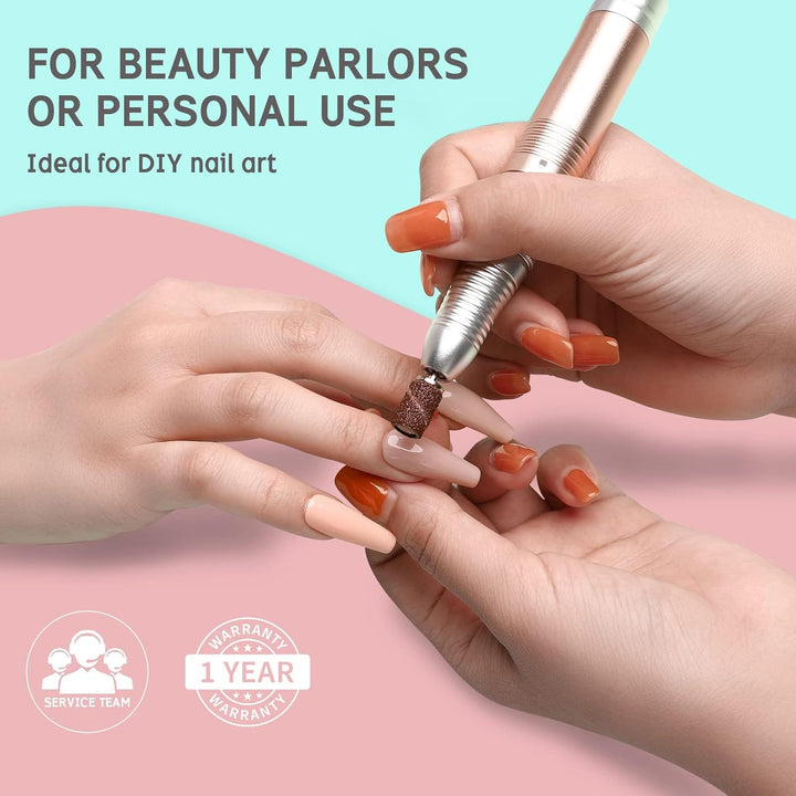 Delanie Nagelfräser 35000 U/Min für Gelnägel Polygel, 6 in 1 Leise Elektrische Nagelfeile Maniküre P
