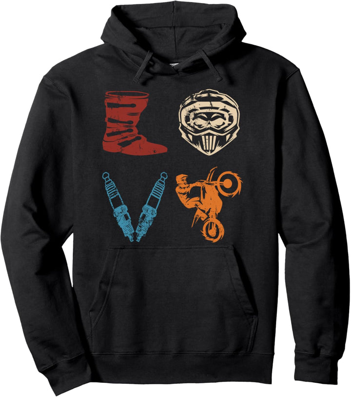 LOVE Dirt Bike Motocross Motorrad Dirtbike Offroad Enduro Pullover Hoodie