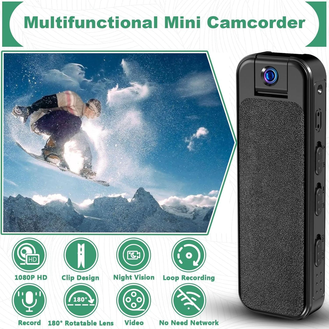 ZeiLaBang Kakadi 1080P Mini-Körperkamera,Tragbare Bodycam,Tragbarer Polizei-Camcorder,Audio Video Au