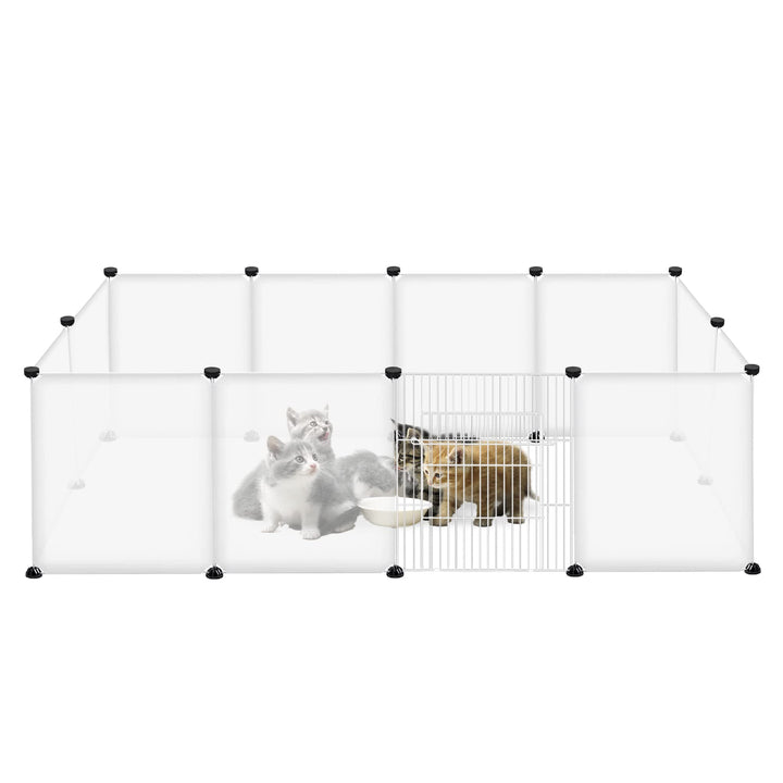 Freigehege Gittergehege für Kaninchen, Meerschweinchen Käfig Gehege, Kleintierkäfig inkl. Tür, Welpe