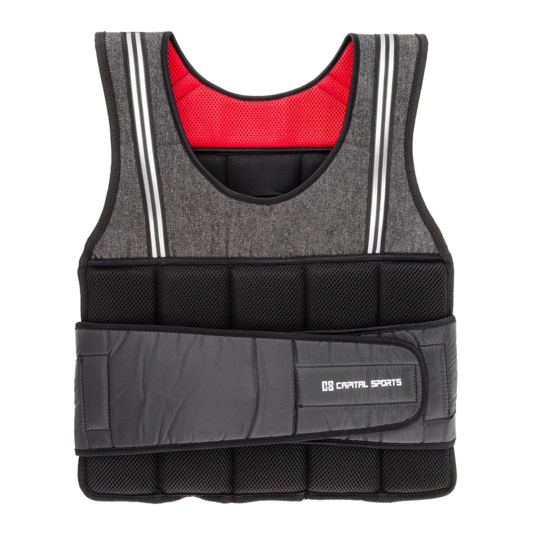 CAPITAL SPORTS Vestpro 10/20 - Gewichtsweste, Fitness-Weste, Weightvest, 10 oder 20 kg, 23 herausneh