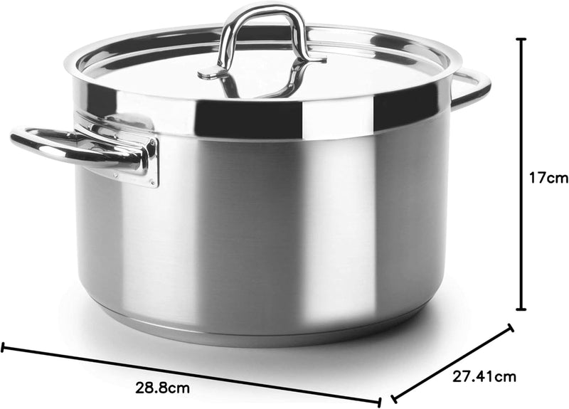 Lacor 54021 Fleischtopf mit Deckel Durchmesser 20 cm Chef Luxe, Silber