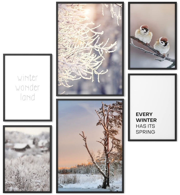 Papierschmiede® Mood Poster Set Winter Wonderland, Bilder Wohnzimmer Deko Schlafzimmer, 2x DIN A3 (c