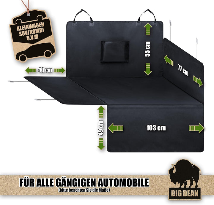 BigDean Universelle Kofferraum Schutzmatte mit Seiten- und Stossstangenschutz – Schmutz- & Wasserabw