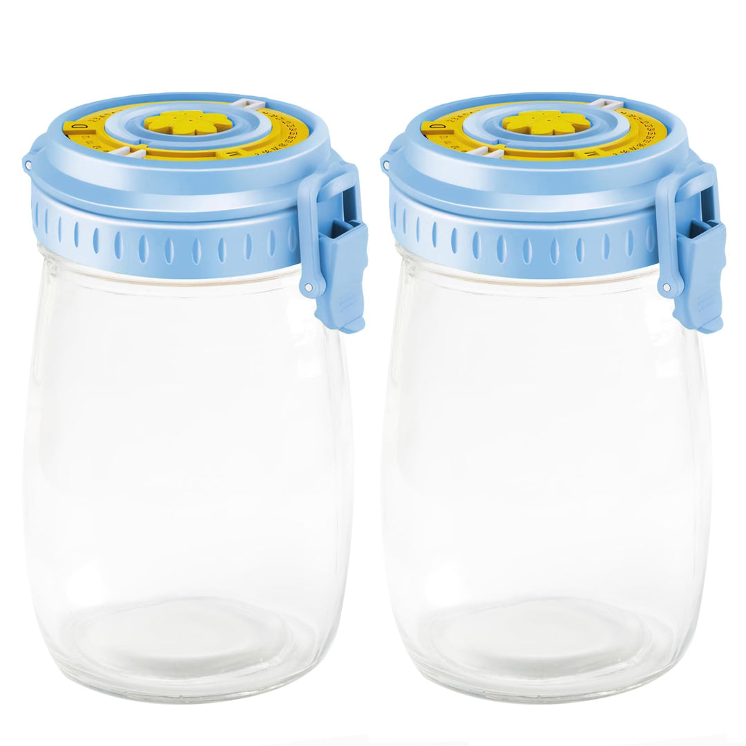 Gärglas 1000 ml mit Datum versehenes Sauerteig Starterglas mit Entlüftungsöffnung Sauerteigglas wied
