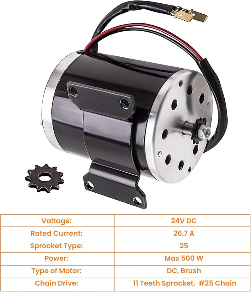 maXpeedingrods 500W 24V DC Motor E-Scooter Elektroroller Elektro Motor Mit Halterung Elektromotor fü