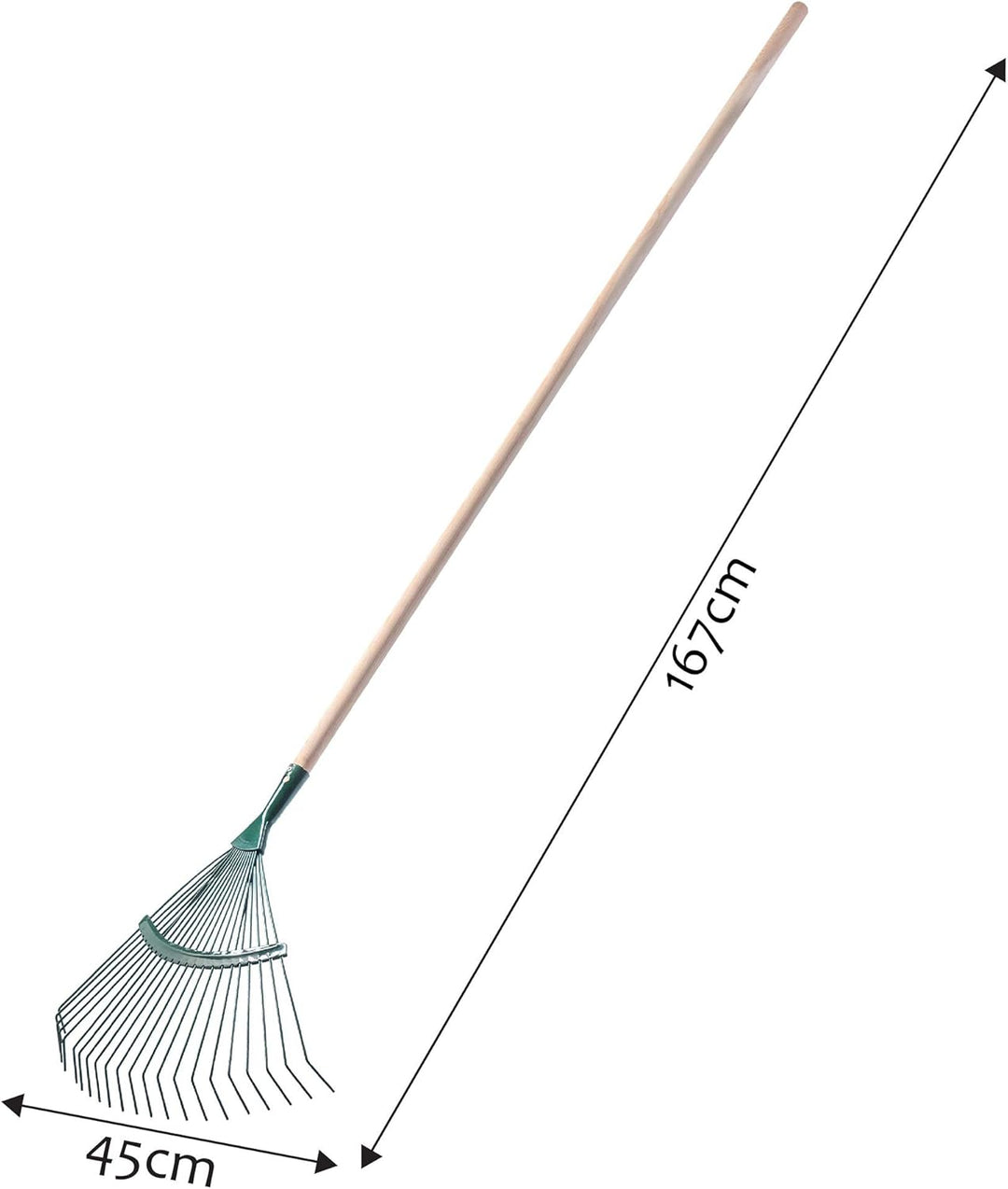 KADAX Rechen, Laubrechen, regulierbare Harke mit Stiel für Garten, Rasen, Bequeme Gartenharke, Laubf